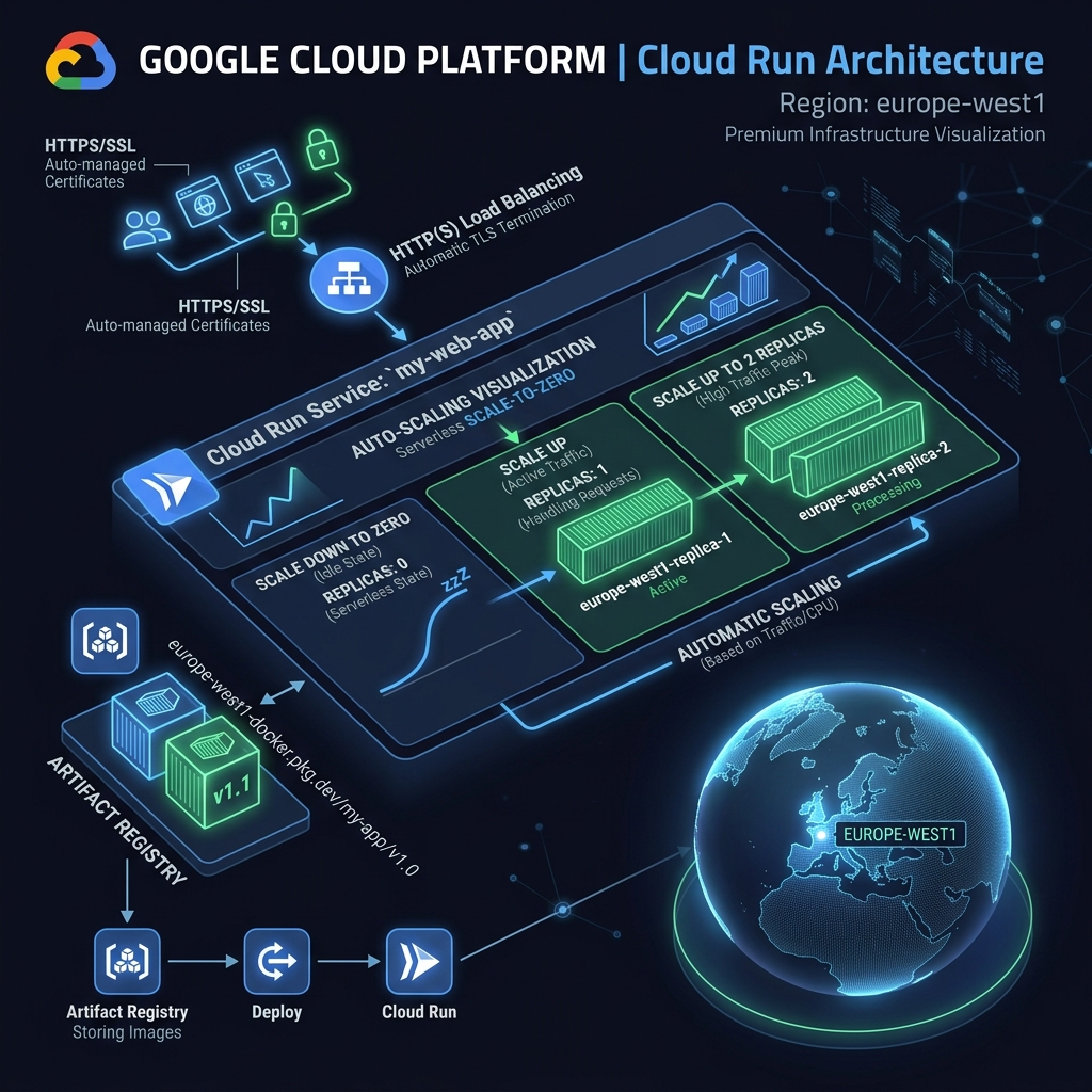 Google Cloud Run Infrastruktur – Serverless Container Deployment mit Auto-Scaling